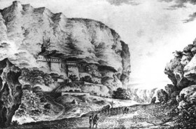 Бахчисарай. Свято-Успенський чоловічий монастир. Літографія, 1830-і рр.